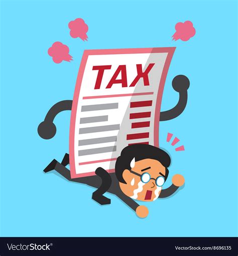 Cartoon A Businessman With Big Tax Letter Vector Image