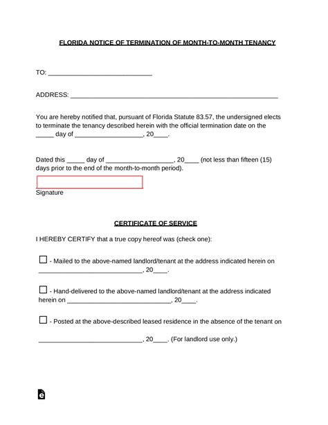 Free Florida Lease Termination Letter 15 Day Notice Pdf Word Eforms