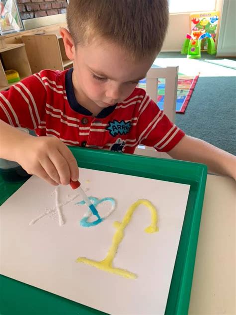 Salt Glue And Watercolor Writing Activity For Preschoolers