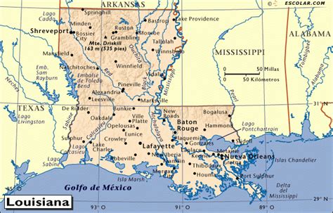 Mapa De Estado De Louisiana Usa Printable Map Of Usa