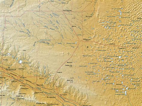 Nebraska Topographical Wall Map By Raven Maps 33 X 64 Geomart