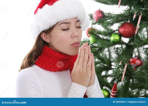 Girl Praying At Christmas Stock Image Image Of Lips Girl 3893463