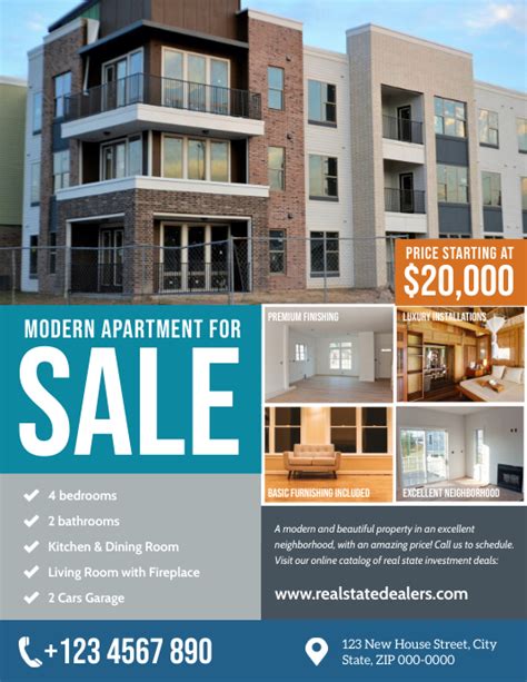 Copy Of Real Estate Apartment For Sale Flyer Template Postermywall