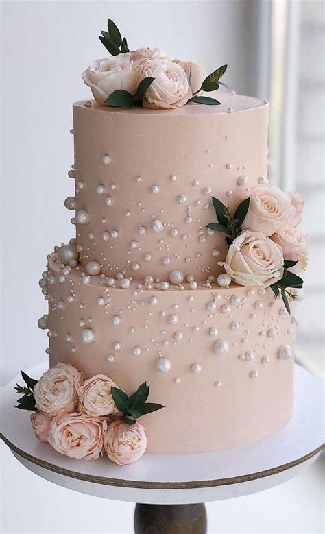50 Timeless Pearl Wedding Cakes Blush Cake And Pearls In 2022 Wedding