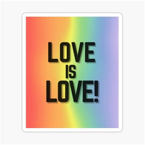 Love Is Love Gay Pride Month Lgbt Pansexual Rainbow Flag Sticker For