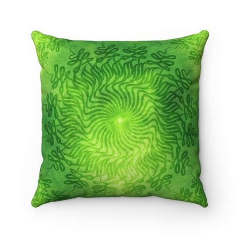 Throw Pillow Bright Greens Etsy