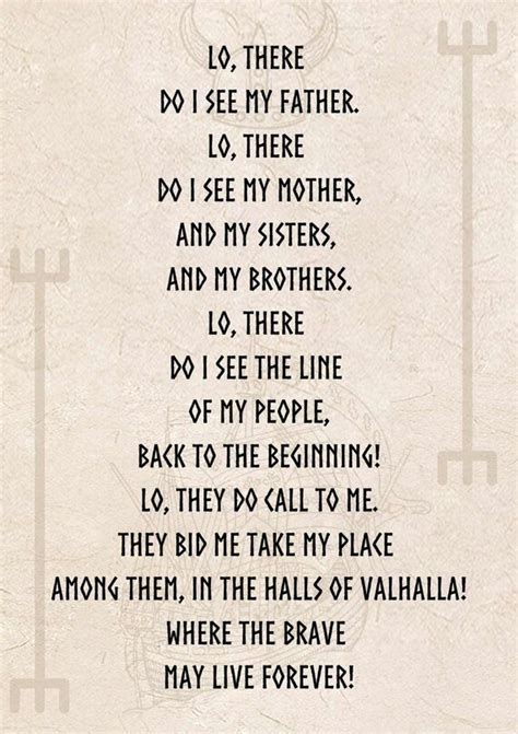 Viking Battle Prayer Lo There Printable Etsy