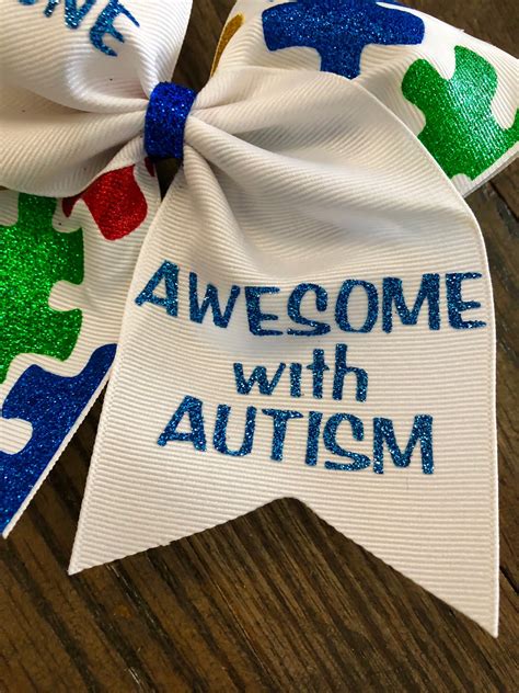 Autism Cheer Bow Autism Awareness Bow Autism Bow Autism Support