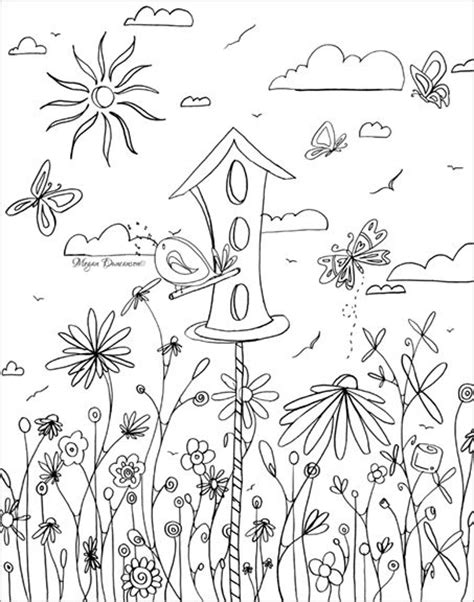 Kids who print and color sheets and pictures, generally acquire and use knowledge more effectively. Whimsical Bird House Flowers Free Coloring Page Download ...