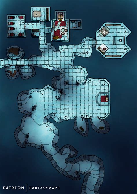 Lair In The Ice Fantasy Maps On Patreon Fantasy Map Snow Map