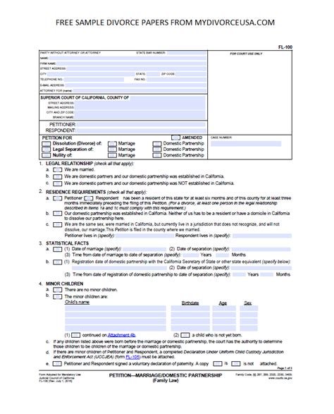 Check spelling or type a new query. Printable Online California Divorce Papers & Instructions
