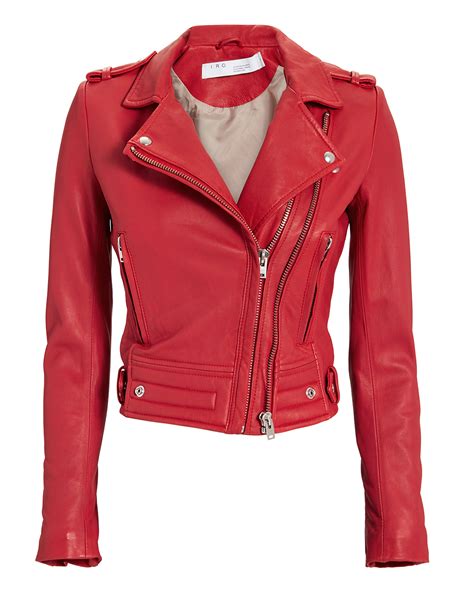 luiga women s red leather jacket iro intermix®