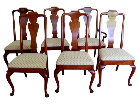 Queen Anne Style Dining Chairs By Baker Set Of 6 Chairish