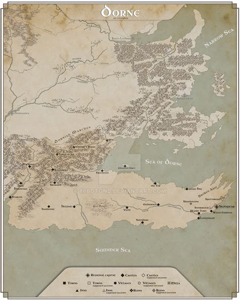 Dorne Map Westeros By 86botond On Deviantart