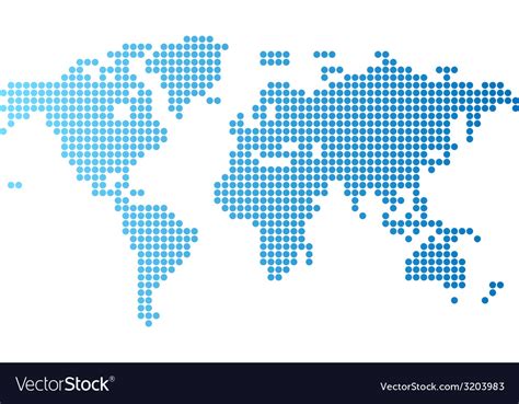 World Map Blue Round Dots Royalty Free Vector Image