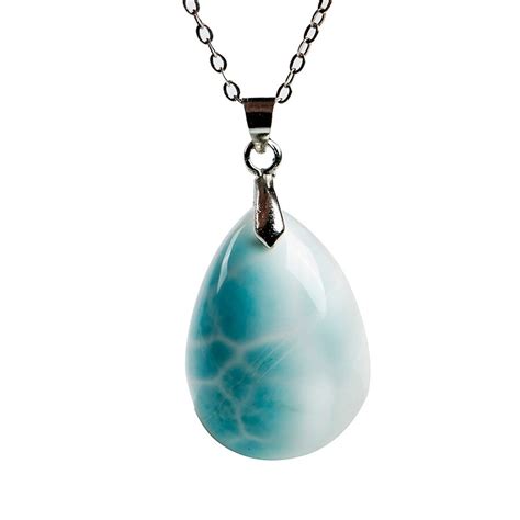 Genuine Natural Larimar Stone Bead Lady Crystal Fashion Jewelry