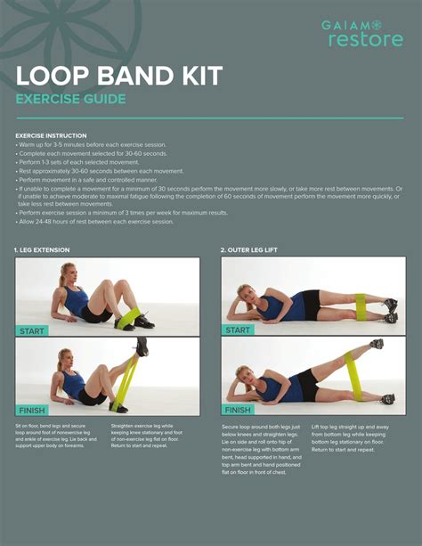 Gaiam Restore Loop Band Kit Exercise Manual Pdf Download Manualslib