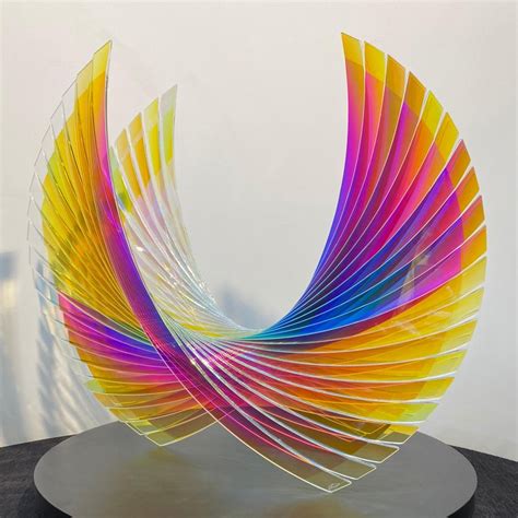 Tom Marosz Wings Dichroic Starfire Sunburst Fused Cut And Polished Dichroic Glass For Sale