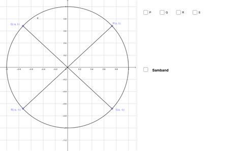 Enhetscirkeln Symmetri Geogebra