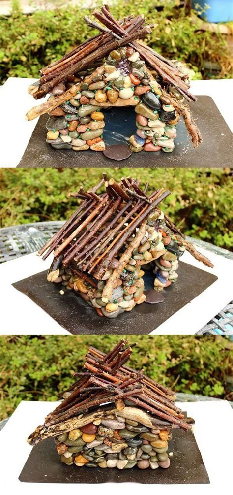 How to make a toadstool fairy house house diy. DIY Pebble Fairy House Tutorial | Fairy garden furniture ...