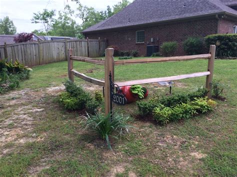 Drill holes at the same height. Accent corner split rail fence. | Fence landscaping ...