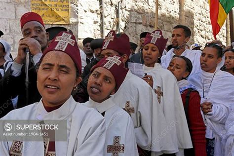 Ethiopian Orthodox Pilgrims Good Friday Jerusalem Superstock