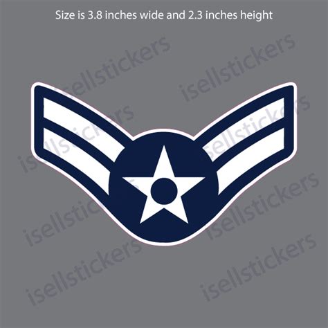 Air Force Airman First Class Enlisted Insignia Rank E3 Bumper Sticker