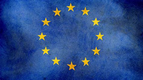 European Union Flag Stylized Grunge Flag Of Ec With World Map On The