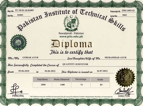Pits Sample Diploma
