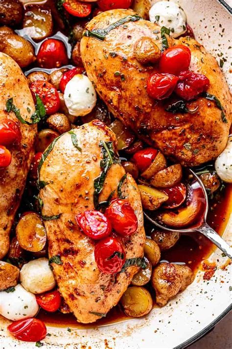 This Baked Balsamic Chicken Recipe Is Easy To Make With Potatoes And