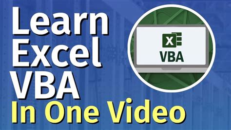 Excel Vba Tutorial For Beginners Youtube