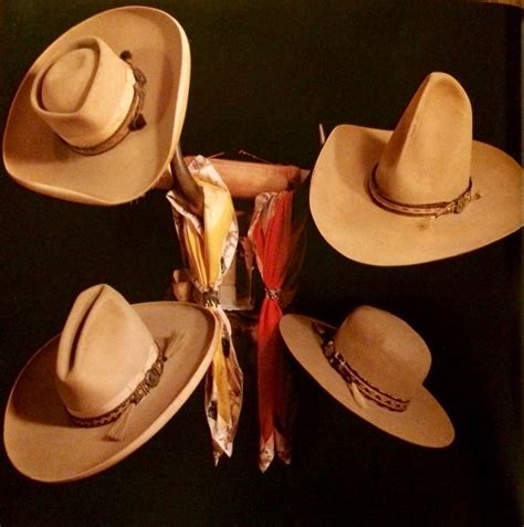 Excellent Antique Stetson Cowboy Hats Paired With Horse Hair Hat Bands