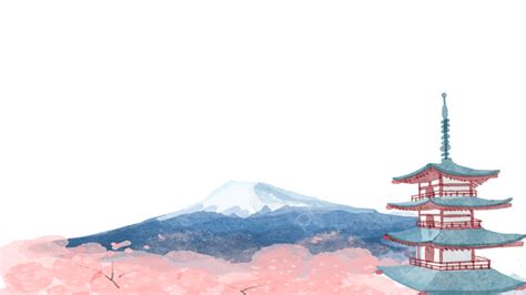 Japan Mount Fuji Watercolor Mount Fuji Watercolor Spray Png