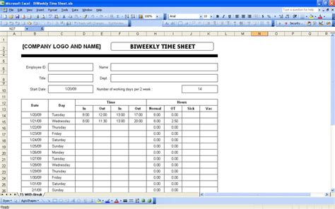Time Sheets Excel Templates