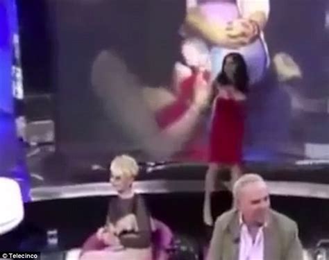 Tv Host In Spain Pulls Down Dress Of Yola Berrocal While Cameras Are