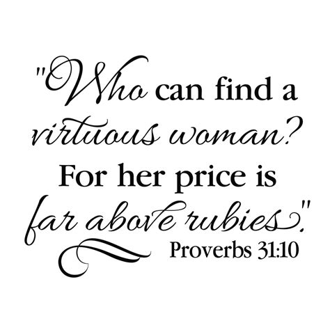 Proverbs 31v10 Vinyl Wall Decal Who Can Find A Virtuous Woman
