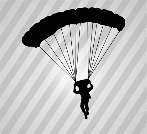 Parachute Silhouette Svg Dxf Eps Silhouette Rld Rdworks Pdf