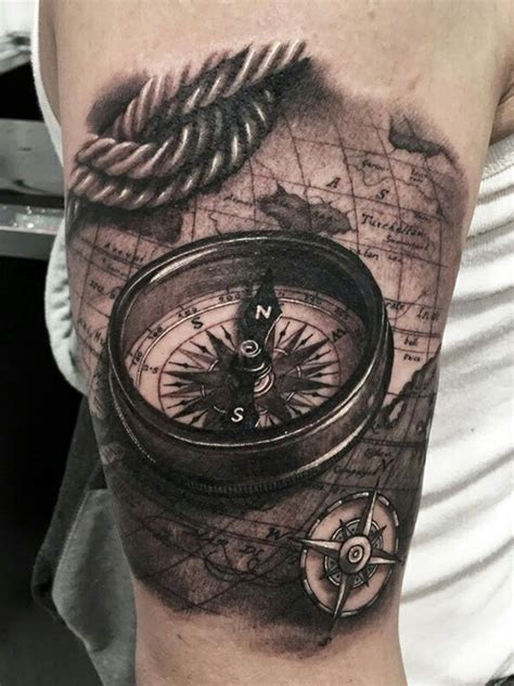90 Artistic And Eye Catching Compass Tattoo Designs Τατουάζ Tattoos