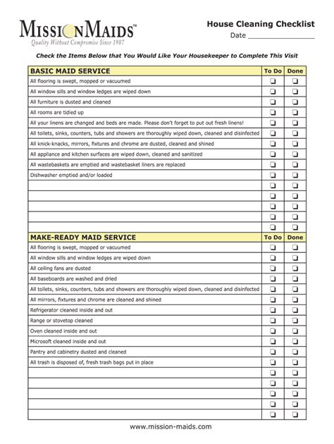 Printable House Cleaning Checklist Pdf Form Fill Out And Sign