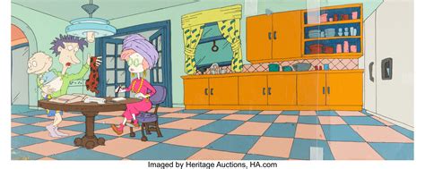 Rugrats Tommy With Stu And Didi Pickles Pan Production Cel With Key