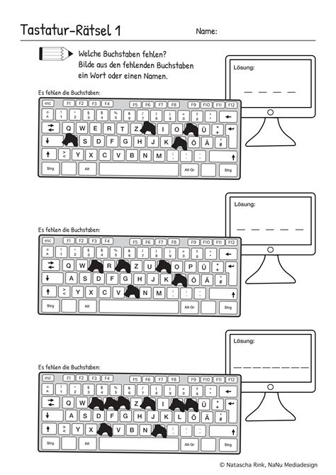 Tastatur Rätsel Unterrichtsmaterial im Fach Informatik ITG Informatik Computertechnik