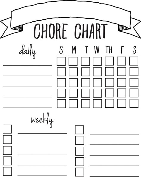 Chore Chart For Adults Printable Free Free Printable