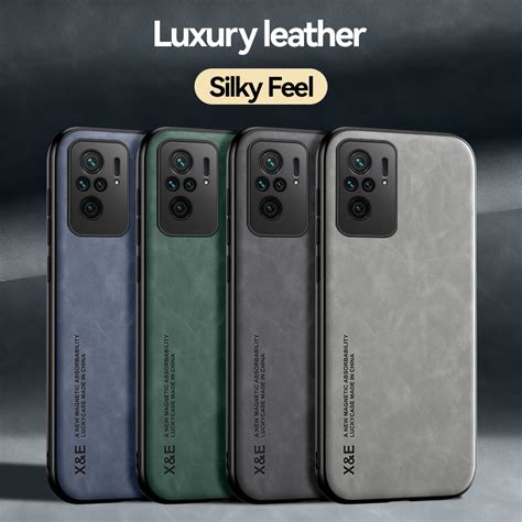 Capa De Couro Pu De Luxo Para Redmi Note 9 10 Pro Max 10 10c Silicone