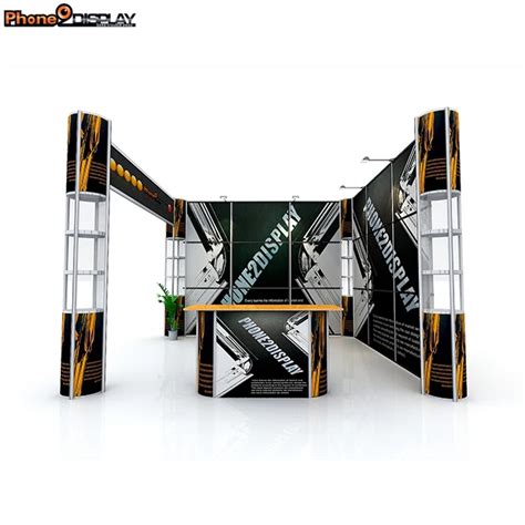 Standard 3x3m Portable Exhibit Booth Material With Twist Showcase