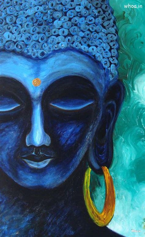 Lord Buddha Blue Painting Hd Wallpaper