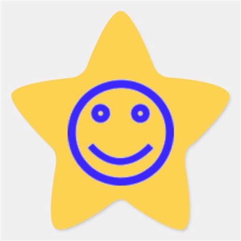Smiley Face Star Sticker Zazzle