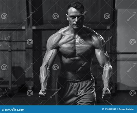 Hard Training In The Gym Stock Image Image Of Flexing 118340341