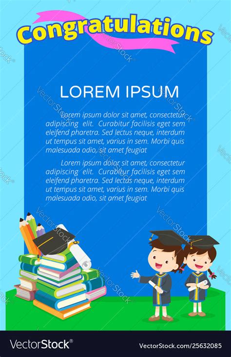 Congratulations Students Poster Royalty Free Vector Image