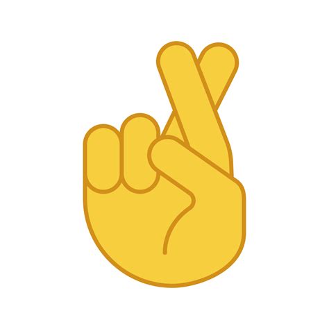 Fingers Crossed Emoji Color Icon Luck Lie Superstition Hand Gesture