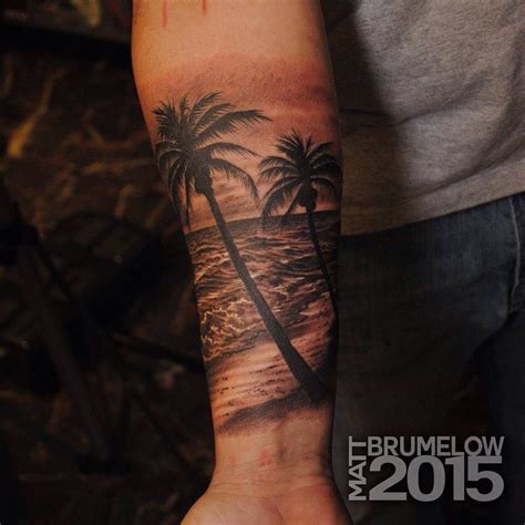 16 Perfect Beach Tattoos For Summer Beach Tattoo Palm Tattoos Tattoos For Women Half Sleeve